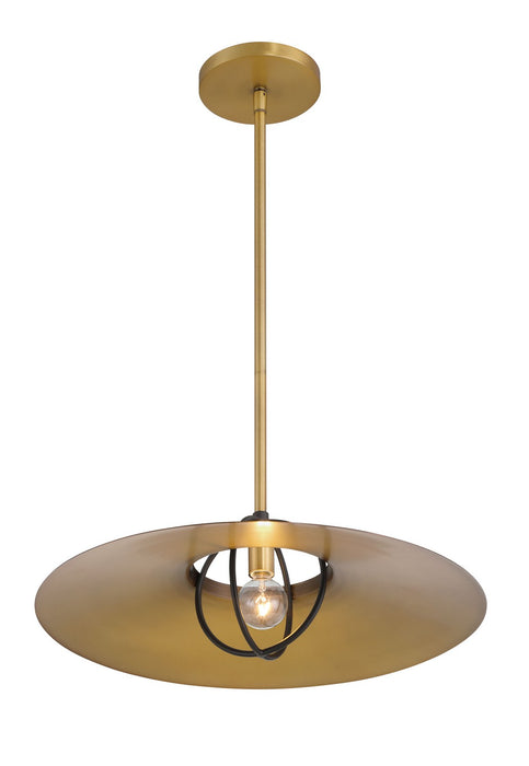 Minka-Lavery - 155-876 - One Light Pendant - Newburie - Legacy Brass & Dark Matte Blac