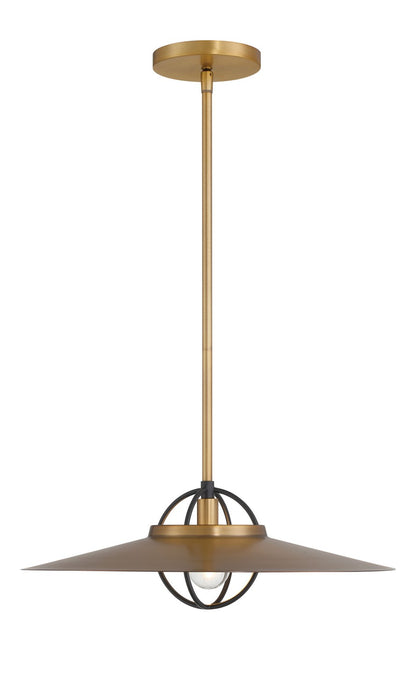 Minka-Lavery - 155-876 - One Light Pendant - Newburie - Legacy Brass & Dark Matte Blac