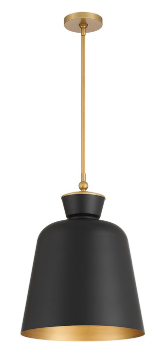 Minka-Lavery - 191-876 - One Light Pendant - Holloway - Legacy Brass & Dark Matte Blac