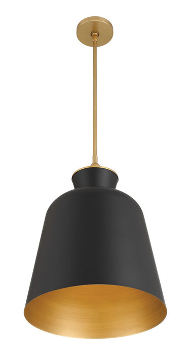 Minka-Lavery - 191-876 - One Light Pendant - Holloway - Legacy Brass & Dark Matte Blac