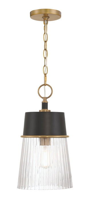 Minka-Lavery - 192-876 - One Light Pendant - Stamford - Legacy Brass & Dark Matte Blac