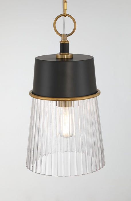 Minka-Lavery - 192-876 - One Light Pendant - Stamford - Legacy Brass & Dark Matte Blac