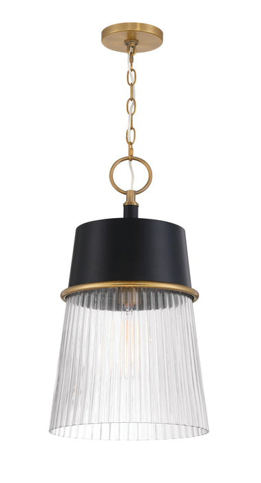 Minka-Lavery - 193-876 - One Light Pendant - Stamford - Legacy Brass & Dark Matte Blac