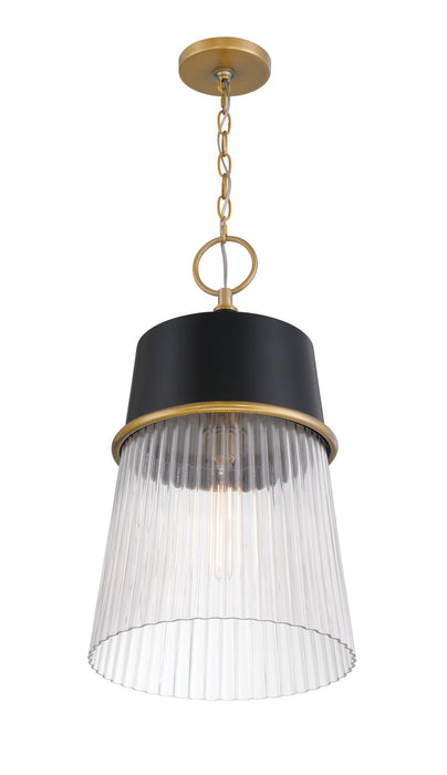 Minka-Lavery - 193-876 - One Light Pendant - Stamford - Legacy Brass & Dark Matte Blac