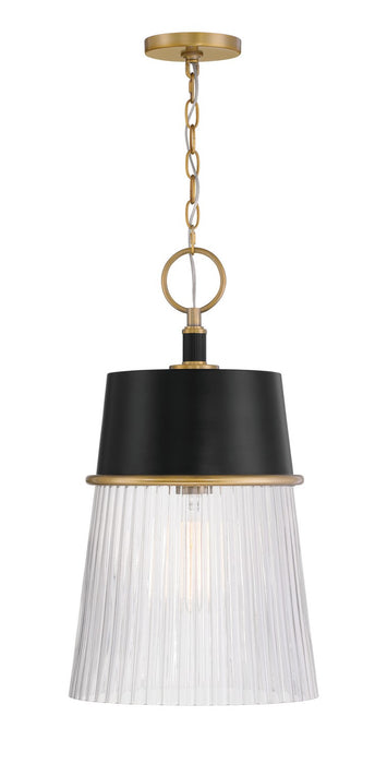Minka-Lavery - 193-876 - One Light Pendant - Stamford - Legacy Brass & Dark Matte Blac