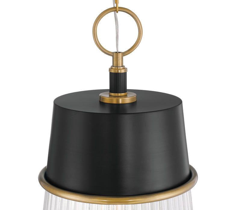 Minka-Lavery - 193-876 - One Light Pendant - Stamford - Legacy Brass & Dark Matte Blac