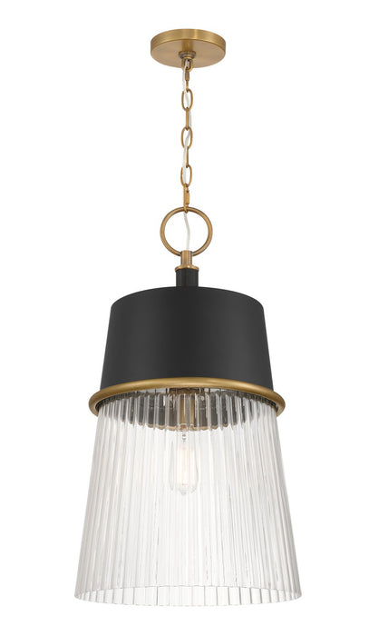 Minka-Lavery - 194-876 - One Light Pendant - Stamford - Legacy Brass & Dark Matte Blac