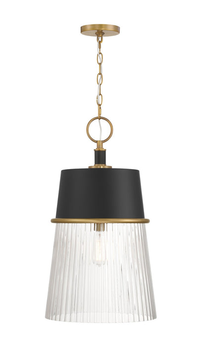 Minka-Lavery - 194-876 - One Light Pendant - Stamford - Legacy Brass & Dark Matte Blac