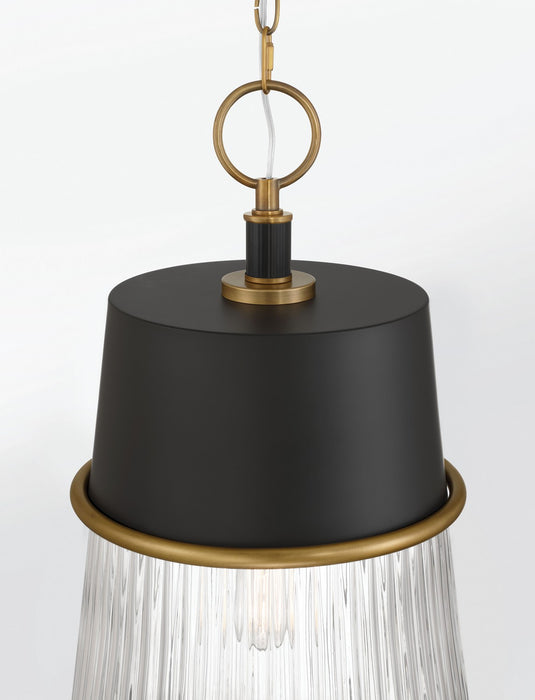Minka-Lavery - 194-876 - One Light Pendant - Stamford - Legacy Brass & Dark Matte Blac