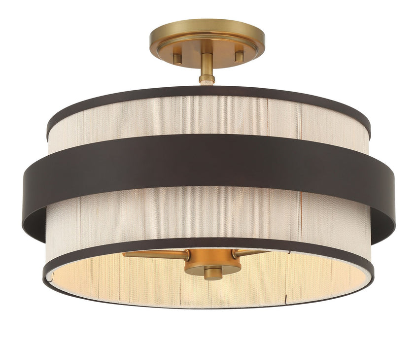 Minka-Lavery - 3685-886 - Three Light Semi Flush Mount - Harbor Wrap - Legacy Brass (Painted) & Dark