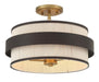 Minka-Lavery - 3685-886 - Three Light Semi Flush Mount - Harbor Wrap - Legacy Brass (Painted) & Dark