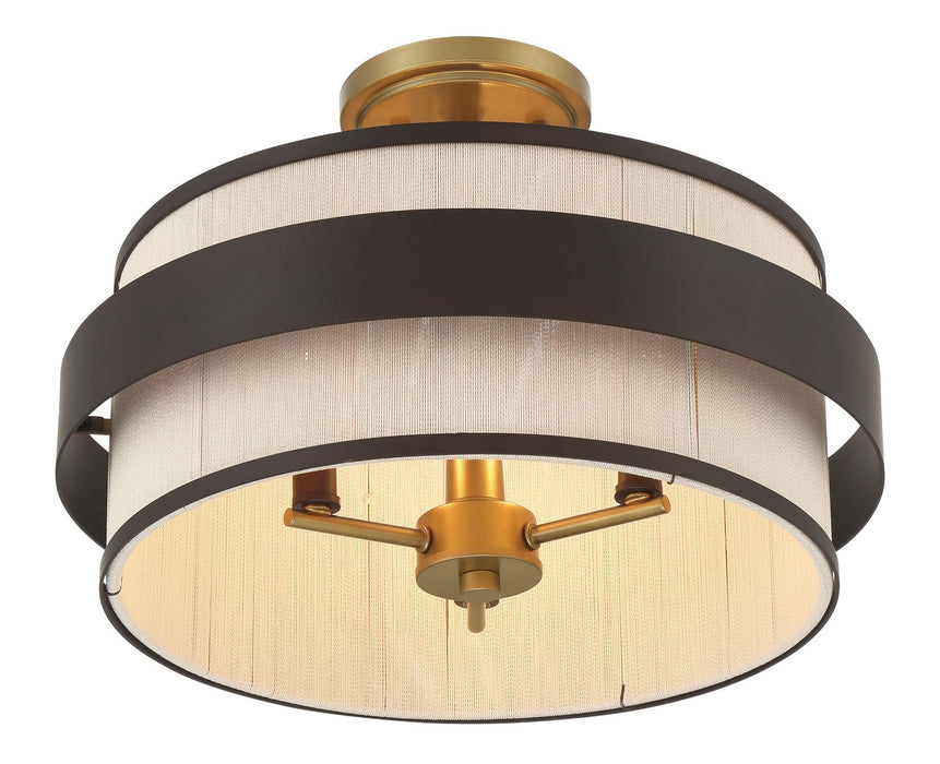 Minka-Lavery - 3685-886 - Three Light Semi Flush Mount - Harbor Wrap - Legacy Brass (Painted) & Dark