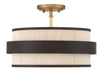 Minka-Lavery - 3685-886 - Three Light Semi Flush Mount - Harbor Wrap - Legacy Brass (Painted) & Dark