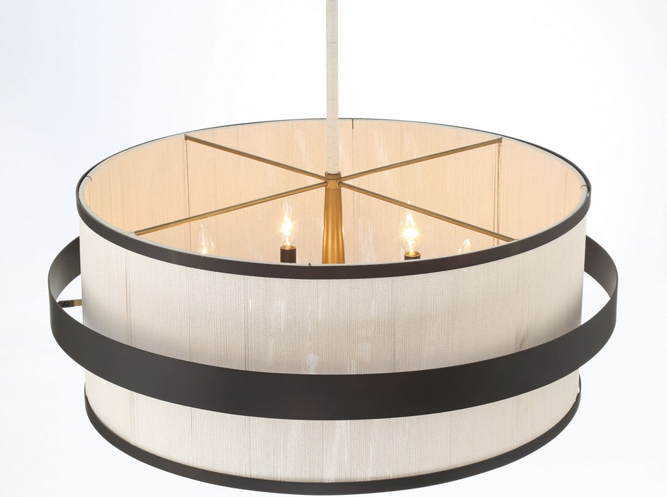 Minka-Lavery - 3686-886 - Six Light Pendant - Harbor Wrap - Legacy Brass (Painted) & Dark