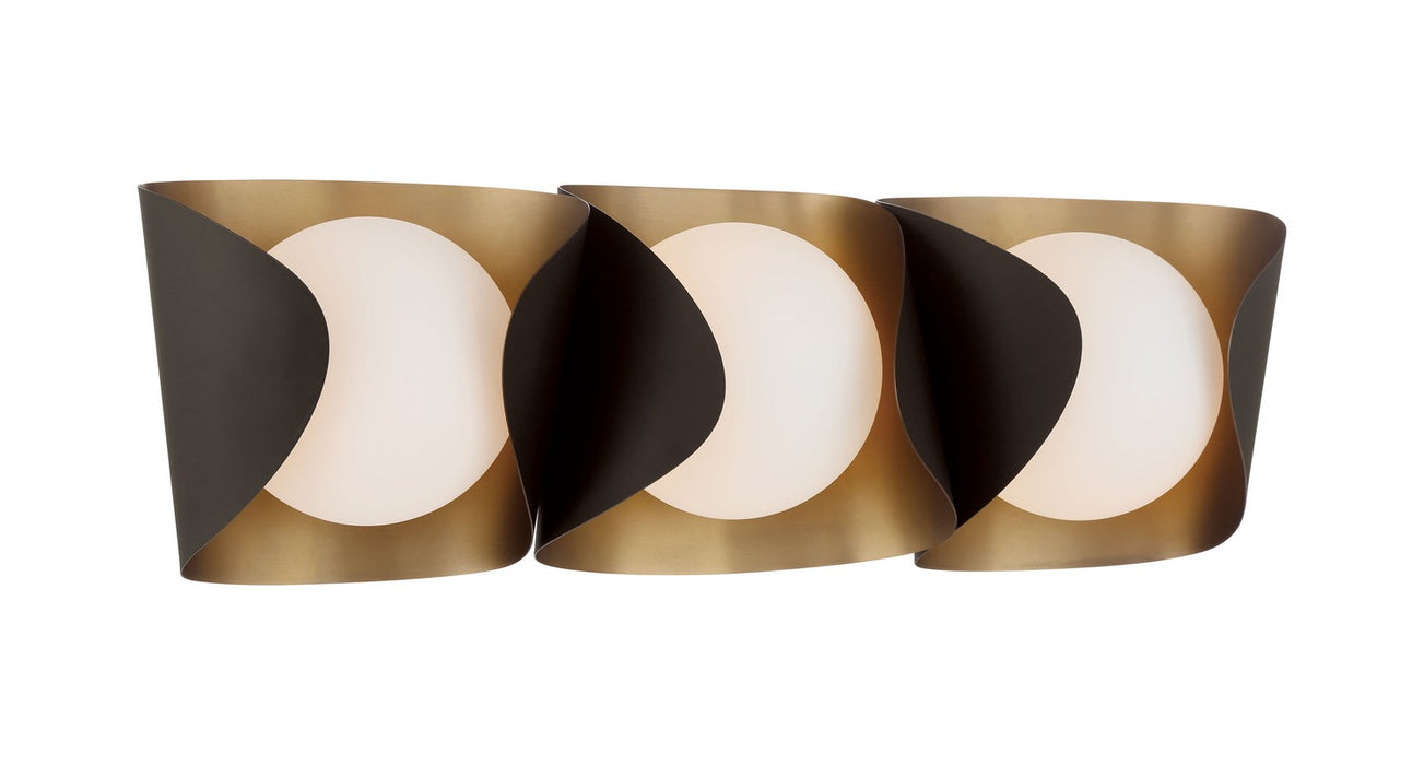 Minka-Lavery - 3773-855 - Three Light Vanity - Flare - Legacy Brass & Dark Bronze