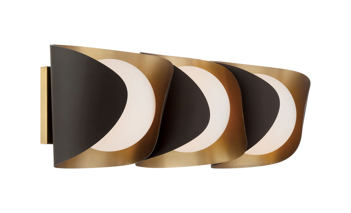 Minka-Lavery - 3773-855 - Three Light Vanity - Flare - Legacy Brass & Dark Bronze