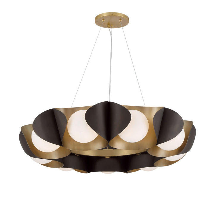 Minka-Lavery - 3779-855 - Nine Light Pendant - Flare - Legacy Brass & Dark Bronze