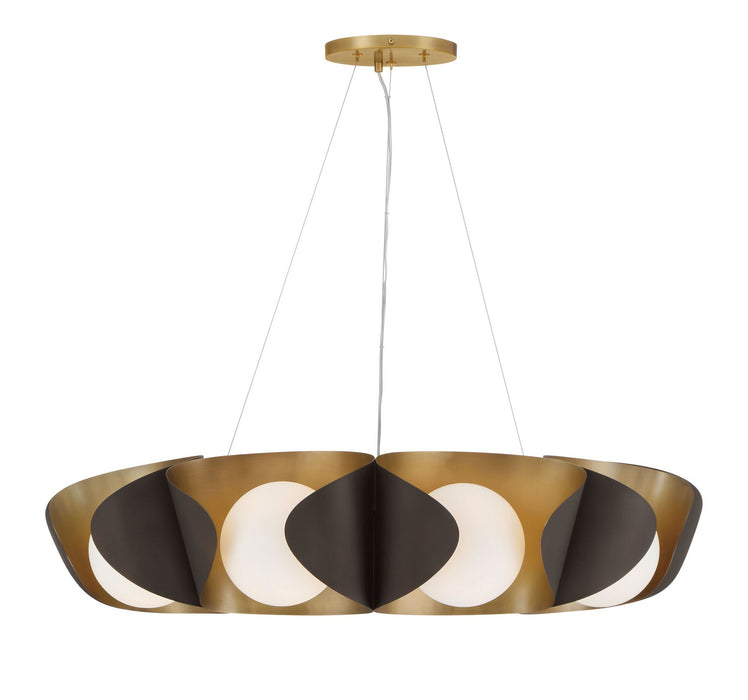 Minka-Lavery - 3779-855 - Nine Light Pendant - Flare - Legacy Brass & Dark Bronze