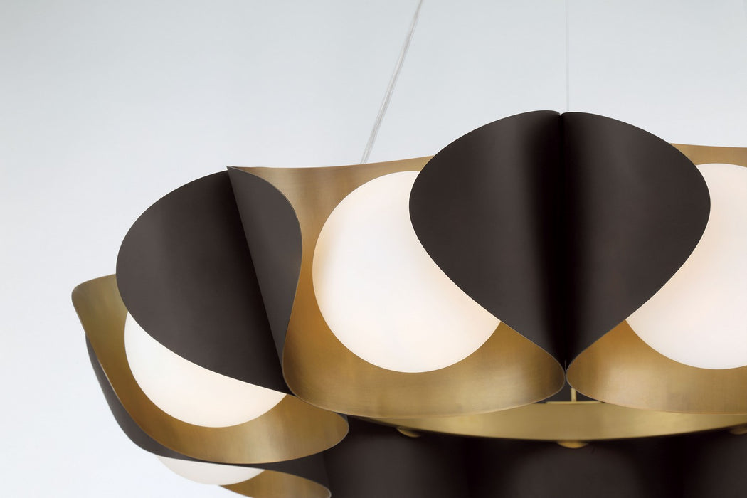 Minka-Lavery - 3779-855 - Nine Light Pendant - Flare - Legacy Brass & Dark Bronze