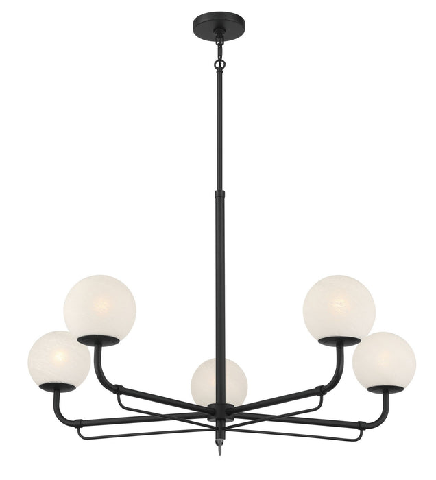 Minka-Lavery - 3795-899 - Five Light Chandelier - Whitehall - Dark Matte Black