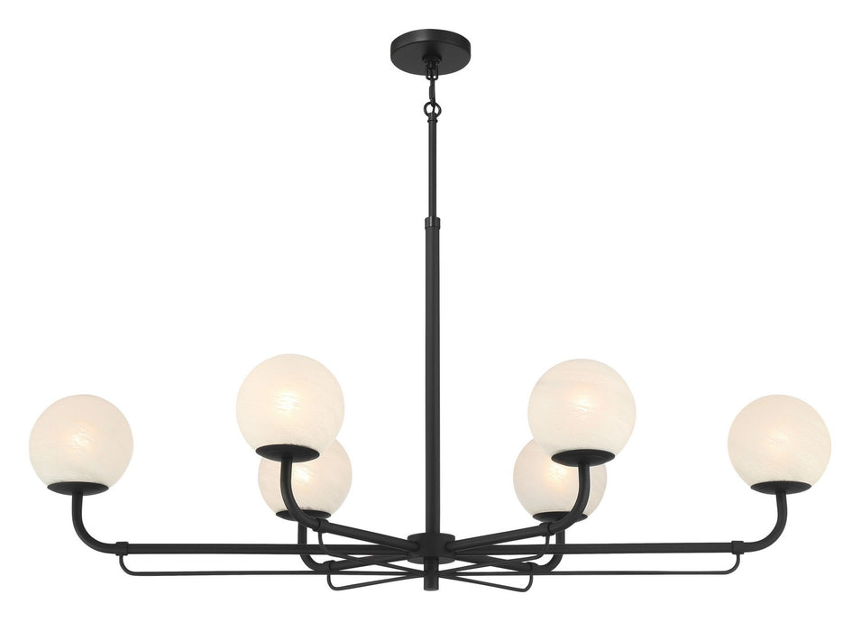 Minka-Lavery - 3796-899 - Six Light Island Pendant - Whitehall - Dark Matte Black