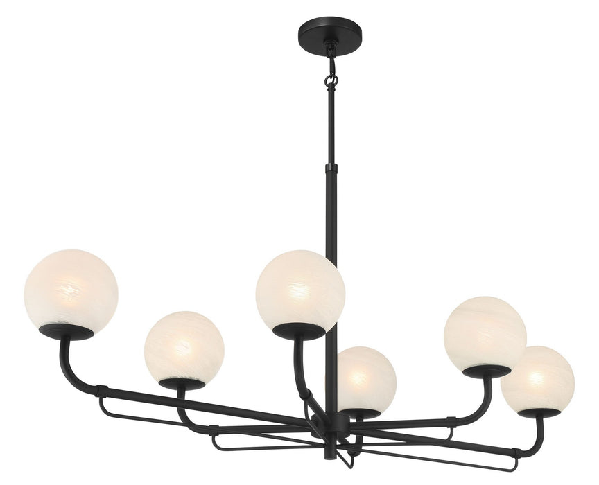 Minka-Lavery - 3796-899 - Six Light Island Pendant - Whitehall - Dark Matte Black