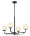 Minka-Lavery - 3797-899 - Four Light Chandelier - Whitehall - Dark Matte Black