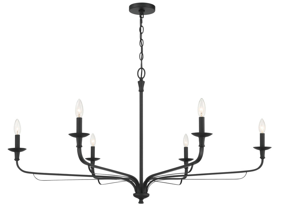 Minka-Lavery - 3826-899 - Six Light Chandelier - Velena - Dark Matte Black
