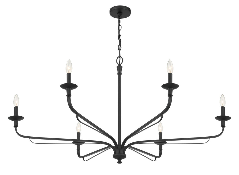 Minka-Lavery - 3826-899 - Six Light Chandelier - Velena - Dark Matte Black