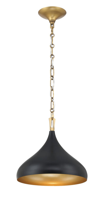 Minka-Lavery - 3931-876 - One Light Pendant - Cedar Lane - Legacy Brass & Matte Coal