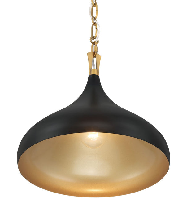 Minka-Lavery - 3931-876 - One Light Pendant - Cedar Lane - Legacy Brass & Matte Coal