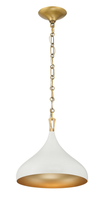 Minka-Lavery - 3931-879 - One Light Pendant - Cedar Lane - Legacy Brass & Off White Cream