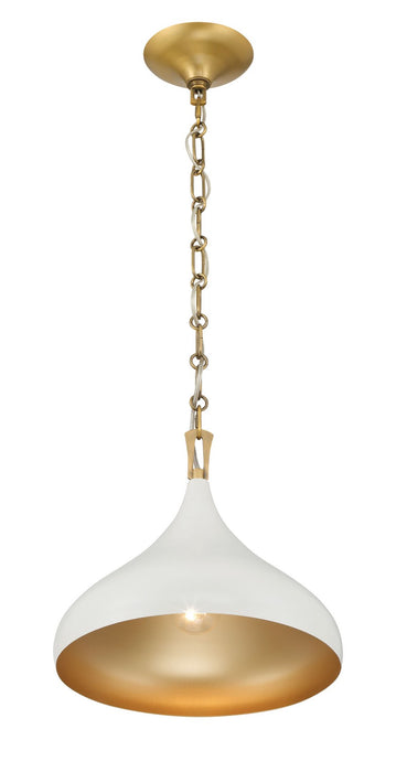 Minka-Lavery - 3931-879 - One Light Pendant - Cedar Lane - Legacy Brass & Off White Cream