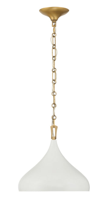 Minka-Lavery - 3931-879 - One Light Pendant - Cedar Lane - Legacy Brass & Off White Cream