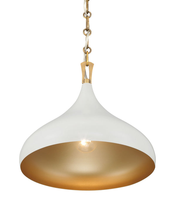 Minka-Lavery - 3931-879 - One Light Pendant - Cedar Lane - Legacy Brass & Off White Cream