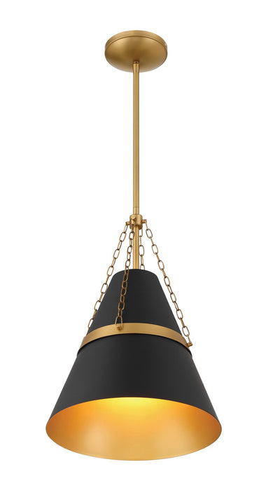 Minka-Lavery - 3933-876 - One Light Pendant - Springfield - Legacy Brass & Dark Matte Blac