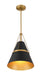 Minka-Lavery - 3933-876 - One Light Pendant - Springfield - Legacy Brass & Dark Matte Blac
