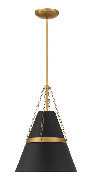 Minka-Lavery - 3933-876 - One Light Pendant - Springfield - Legacy Brass & Dark Matte Blac