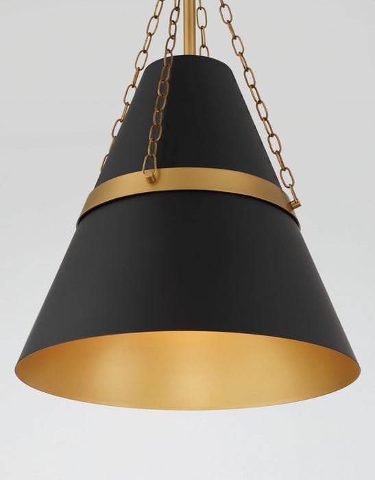 Minka-Lavery - 3933-876 - One Light Pendant - Springfield - Legacy Brass & Dark Matte Blac