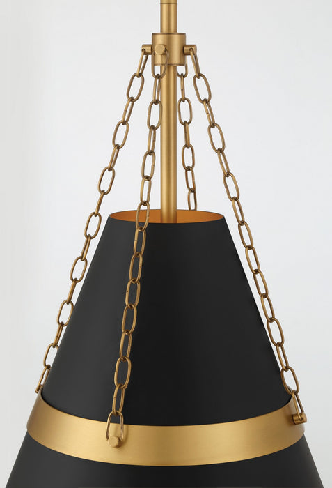 Minka-Lavery - 3933-876 - One Light Pendant - Springfield - Legacy Brass & Dark Matte Blac