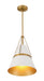 Minka-Lavery - 3933-879 - One Light Pendant - Springfield - Legacy Brass & Off White Cream