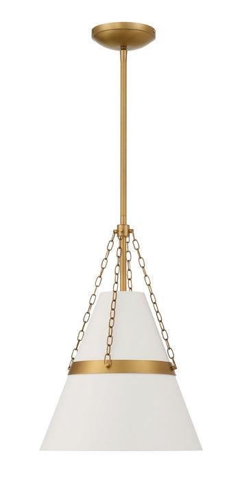 Minka-Lavery - 3933-879 - One Light Pendant - Springfield - Legacy Brass & Off White Cream