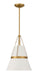 Minka-Lavery - 3933-879 - One Light Pendant - Springfield - Legacy Brass & Off White Cream