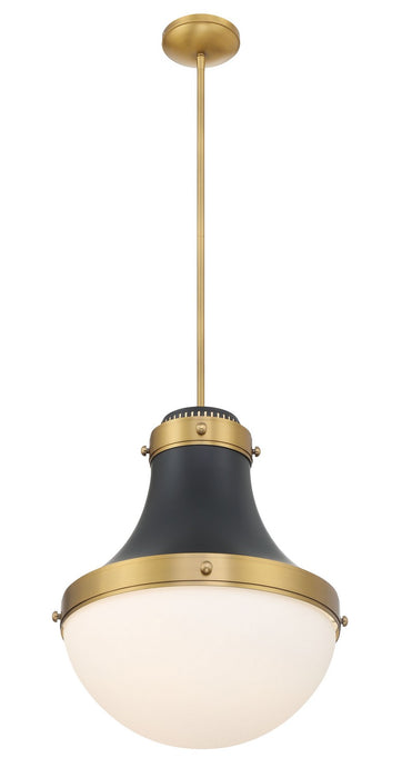Minka-Lavery - 3934-876 - One Light Pendant - Purelight - Legacy Brass & Dark Matte Blac