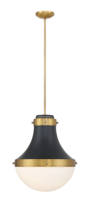 Minka-Lavery - 3934-876 - One Light Pendant - Purelight - Legacy Brass & Dark Matte Blac
