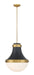 Minka-Lavery - 3934-876 - One Light Pendant - Purelight - Legacy Brass & Dark Matte Blac