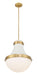 Minka-Lavery - 3934-879 - One Light Pendant - Purelight - Legacy Brass & Off White Cream