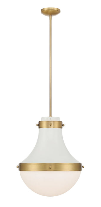 Minka-Lavery - 3934-879 - One Light Pendant - Purelight - Legacy Brass & Off White Cream