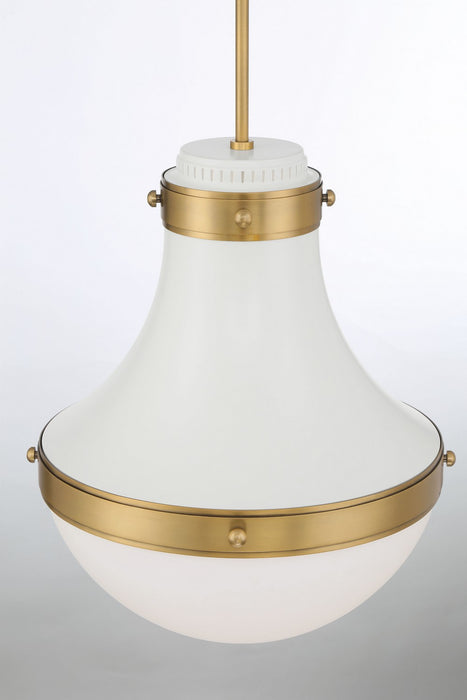 Minka-Lavery - 3934-879 - One Light Pendant - Purelight - Legacy Brass & Off White Cream