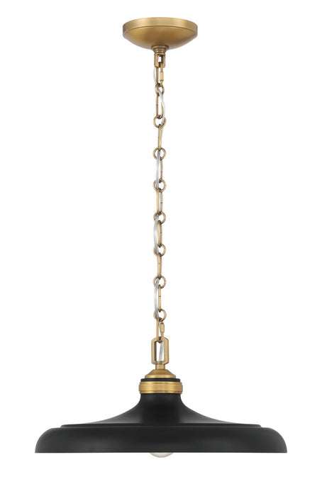 Minka-Lavery - 3935-876 - One Light Pendant - Crowne - Legacy Brass & Dark Matte Blac